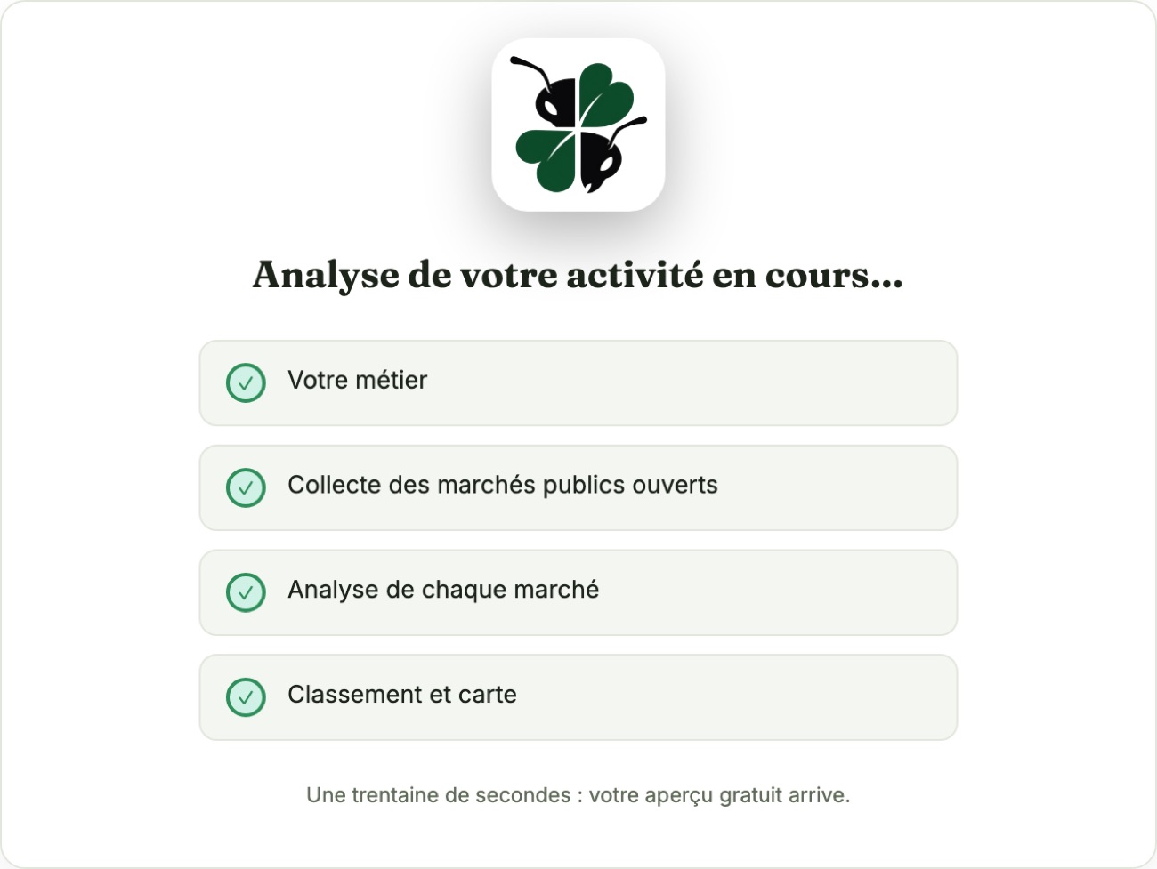 Les trois étapes de l'analyse, terminées